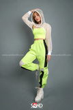 Quần Jogger Xanh Neon Phối Lưới
