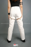 Quần Kaki Trắng Nửa Short Nửa Dài