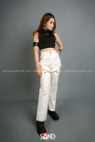 Quần Kaki Trắng Nửa Short Nửa Dài