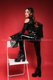 Quần legging da bóng cao cấp ôm body form vải chất xịn - Đen