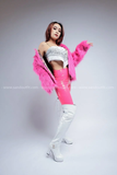 Quần legging da bóng cao cấp ôm body form vải chất xịn - Hồng