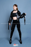 Quần Legging Đan Dây Da