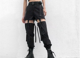 Quần nửa dài nửa short khóa gài - Đen