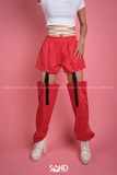 Quần Nửa Short Nửa Dài - Đỏ