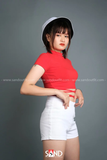 Quần Short Cạp Cao Dây Kéo Hông - Trắng