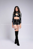 Quần short Da xếch mông đan dây