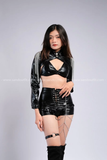 Quần short Da xếch mông đan dây