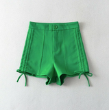 Quần Short Dây Rút 2 Bên Màu Xanh Lá