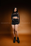 Outfit Phối Sẵn - (Quần Short Đen phối Cutout Lưới)