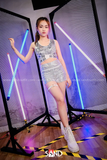 Quần Short Kim Sa Bạc Cạp Cao Khóa Hông