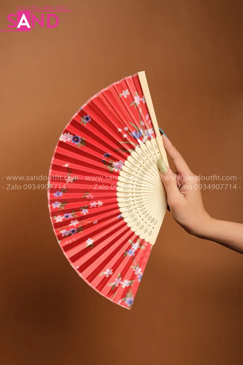DQY0401 Quạt Giấy Đỏ