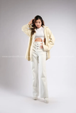 Outfit Phối Sẵn - (Quần Dài Da Trắng Ống Suông phối Áo Khoác Da)