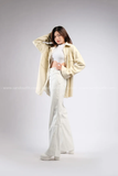 Outfit Phối Sẵn - (Quần Dài Da Trắng Ống Suông phối Áo Khoác Da)