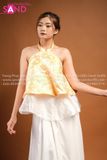 TYK0307 Yếm Vàng Thêu 2 Tầng