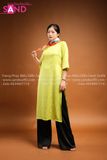 TAC0916 Áo Dài Gấm Hoạ Tiết - Màu Xanh Chuối