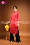 TAC0431 Áo Dài Gấm Hoạ Tiết - Màu Đỏ