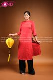 TAC0431 Áo Dài Gấm Hoạ Tiết - Màu Đỏ