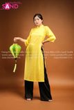 TAC0321 Áo Dài Gấm Hoạ Tiết - Màu Vàng