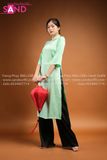 TAC0917 Áo Dài Gấm Hoạ Tiết - Màu Xanh Lá