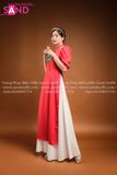 TAC0413 Áo Dài Đỏ Lụa Tây Thi Đồng Tiền