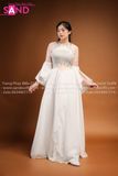 TMM0002 Váy Múa Hiện Đại Trắng Phối Ánh Kim