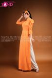TAC0605 Áo Dài Cam Chấm Bi( Cô Ba Sài Gòn )