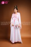 THX0002 Váy Cổ Trang Hoá Trang Hằng Nga Trắng Hồng