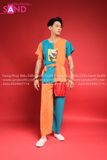 TBD1206 Trang Phục Bà Ba Đồng Dao Cam Xanh Nam