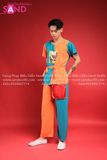 TBD1206 Trang Phục Bà Ba Đồng Dao Cam Xanh Nam