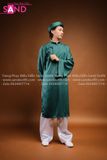 TCN0901 Cổ Phục Nguyễn Triều Nam - Áo Tấc Vải Linen Xanh Lá Đậm