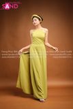 TYD0901 Áo Dài Yếm Màu Xanh Bơ