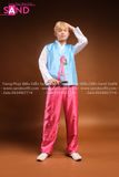 TNH0502 Trang Phục Hanbok Nam Xanh Hồng