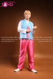 TNH0502 Trang Phục Hanbok Nam Xanh Hồng