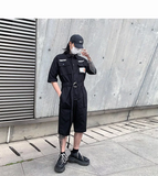 Set Jumpsuits Áo liền quần túi hộp có tách ống rời - Đen