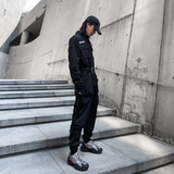 Set Jumpsuits Áo liền quần túi hộp có tách ống rời - Đen