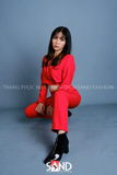 Set Vest Croptop Kèm Quần Tây Đỏ