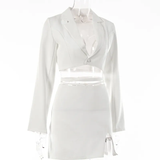 Set Vest Croptop Trắng