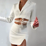 Set Vest Croptop Trắng