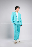Outfit Phối Sẵn - (Set Vest Quần Ống Suông Xanh Biển Nam)
