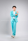Outfit Phối Sẵn - (Set Vest Quần Ống Suông Xanh Biển Nam)