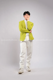 Outfit Phối Sẵn - (Quần Dài Kaki Ống Suông Trắng phối Vest Xanh Lá Chuối)