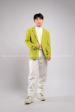 Outfit Phối Sẵn - (Quần Dài Kaki Ống Suông Trắng phối Vest Xanh Lá Chuối)