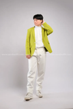 Outfit Phối Sẵn - (Quần Dài Kaki Ống Suông Trắng phối Vest Xanh Lá Chuối)
