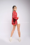 Outfit Phối Sẵn - (Quần Short Trắng phối Áo Khoác Đỏ Kim Sa)