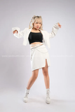 Outfit Phối Sẵn - (Set Vest Trắng phối Xích Chân Váy)