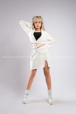 Outfit Phối Sẵn - (Set Vest Trắng phối Xích Chân Váy)