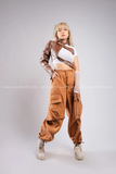 Outfit Phối Sẵn - (Quần Ống Rộng Túi Hộp Nâu phối Cánh Tay Rời Da Nâu)