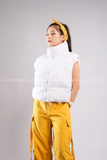 Outfit Phối Sẵn - (Quần Ống Rộng Túi Hộp Vàng phối Áo Gile Phao Trắng)