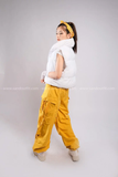 Outfit Phối Sẵn - (Quần Ống Rộng Túi Hộp Vàng phối Áo Gile Phao Trắng)