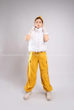 Outfit Phối Sẵn - (Quần Ống Rộng Túi Hộp Vàng phối Áo Gile Phao Trắng)